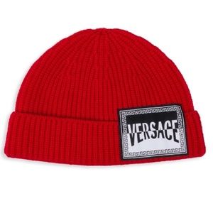 VERSACE LOGO PACHT WOOL BEANIE O/S